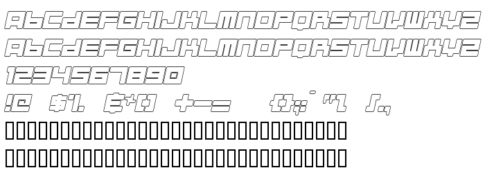 Betűtípus előnézet Almanaque Outline Italic