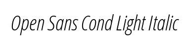 Betűtípus Open Sans Cond Light Italic