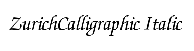 Betűtípus ZurichCalligraphic Italic