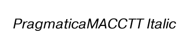 Betűtípus PragmaticaMACCTT Italic