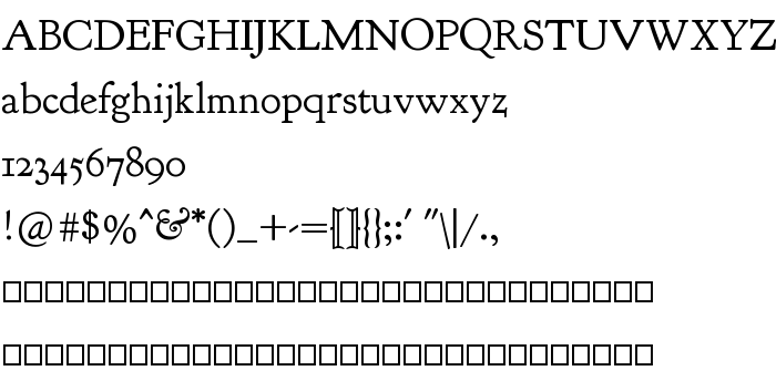 Betűtípus előnézet Goudy Bookletter 1911