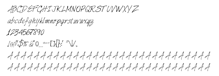 Betűtípus előnézet HarabaraHand Italic