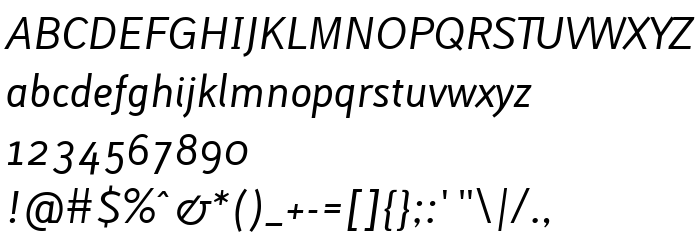 Betűtípus előnézet Lacuna Italic