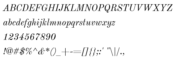 Betűtípus előnézet Old Standard TT Italic