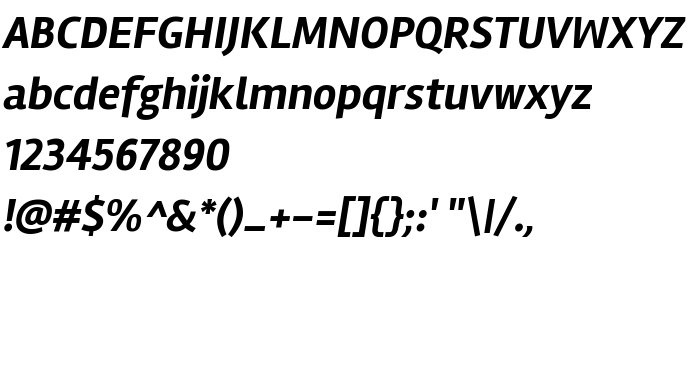 Betűtípus előnézet Rambla Bold Italic