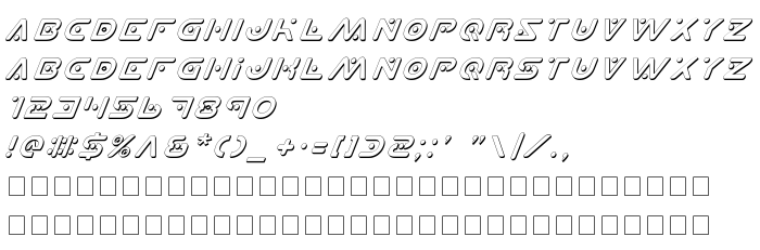 Betűtípus előnézet Planet X Shadow Italic