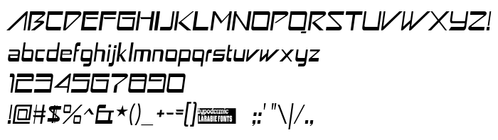 Betűtípus előnézet Astron Boy Italic