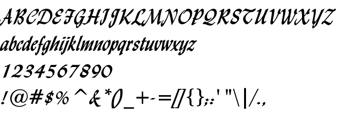 Betűtípus előnézet Lynda Cursive Bold