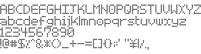 Betűtípus előnézet Basicdots