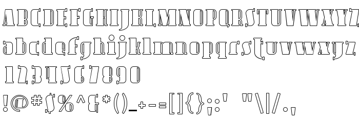 Betűtípus előnézet Avondale Outline
