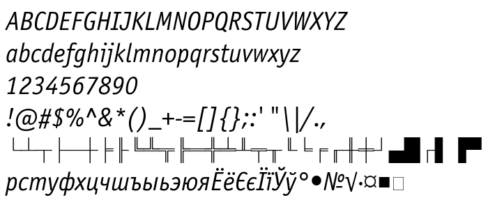 Betűtípus előnézet OfficinaSansDOSCTT Italic
