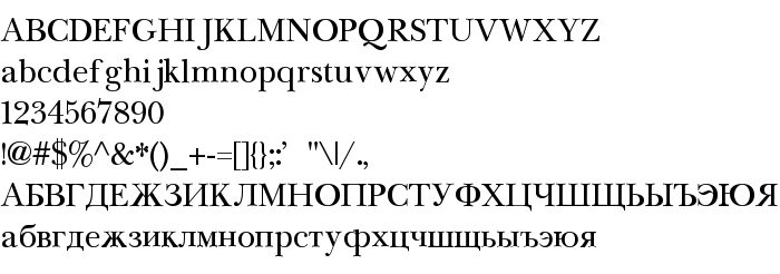 Betűtípus előnézet NewBaskerville Cyrillic