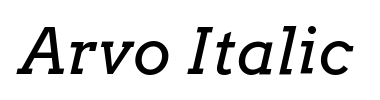 Betűtípus Arvo Italic