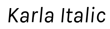 Betűtípus Karla Italic