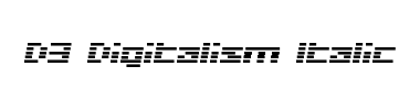Betűtípus D3 Digitalism Italic