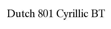 Betűtípus Dutch 801 Cyrillic BT